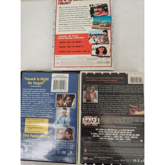 Smokey and the Bandit Pursuit Pack Grosse Pointe Blank American Outlaws DVD Lot - Picture 2 of 5